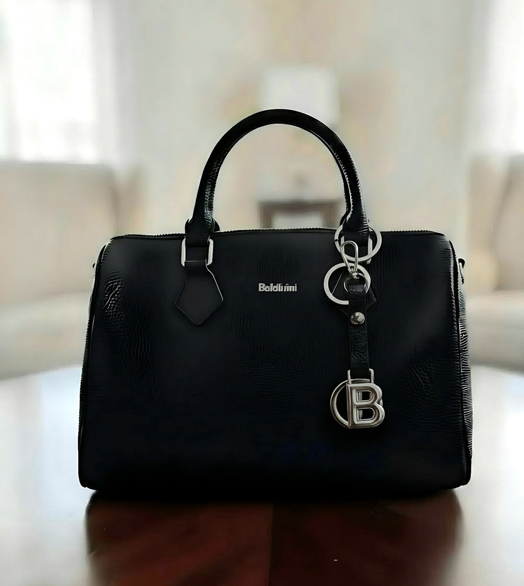 Borsa a Spalla Ecopelle Nera Stile Boutique - Outlet -46%