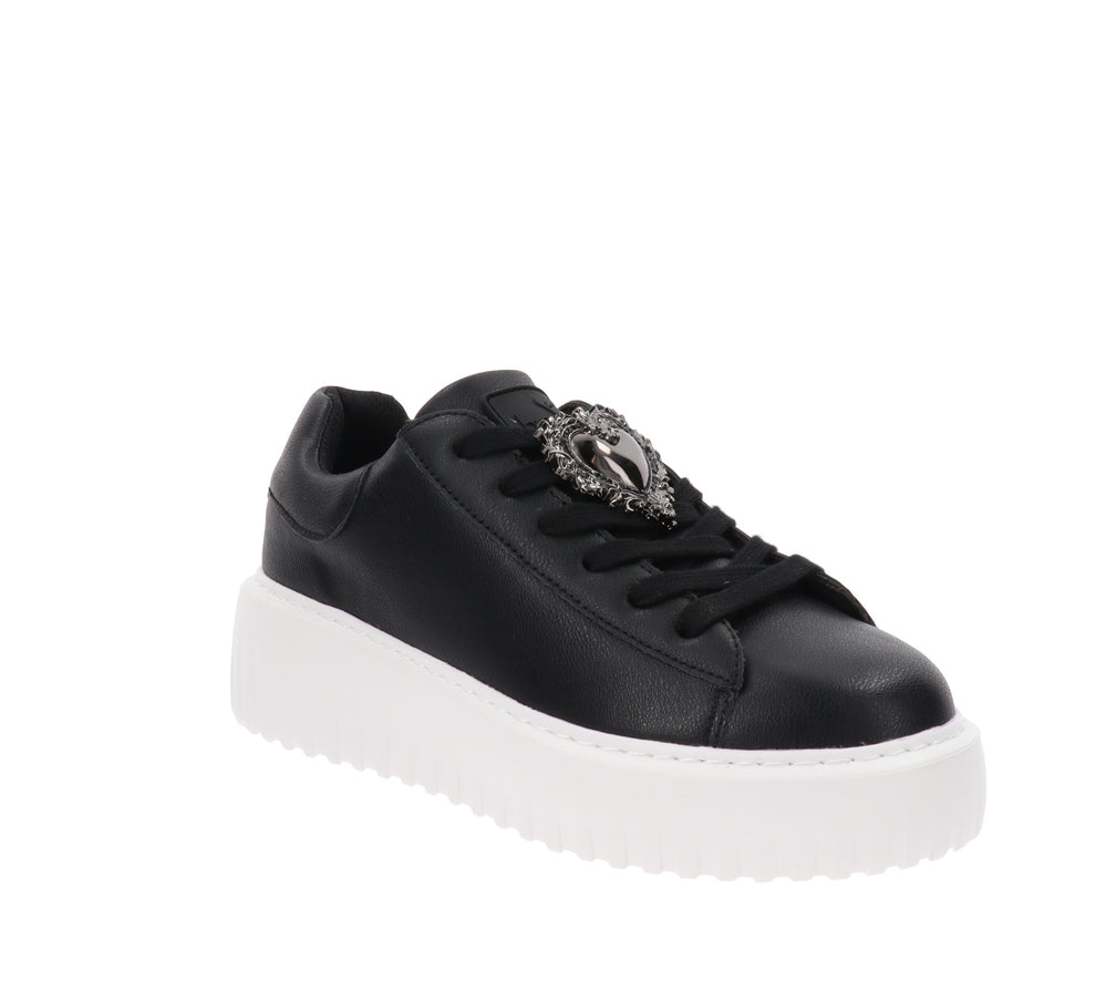 Sneaker Platform Nera con Cuore Barocco - Tua by Braccialini