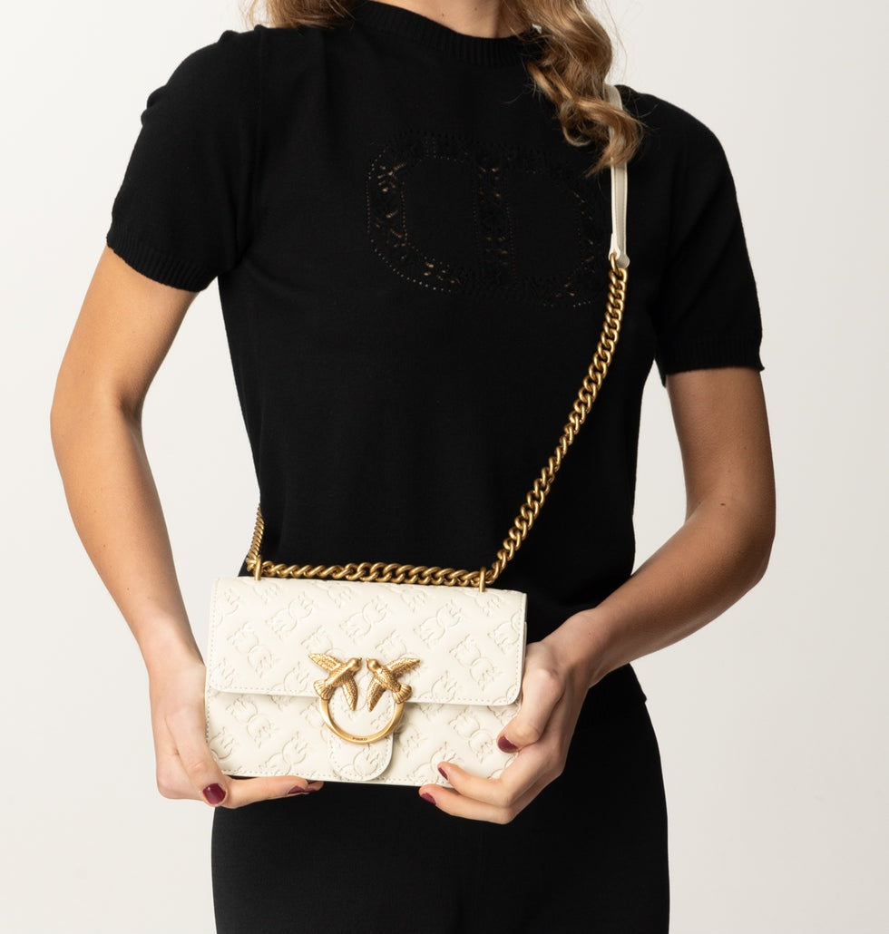Borsa Mini Love Bag Pinko - Pelle Pieno Fiore con Logo
